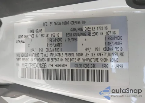 2009 Mazda Rx-8 Sport из США, поврежденный, VIN JM1FE17P190401896